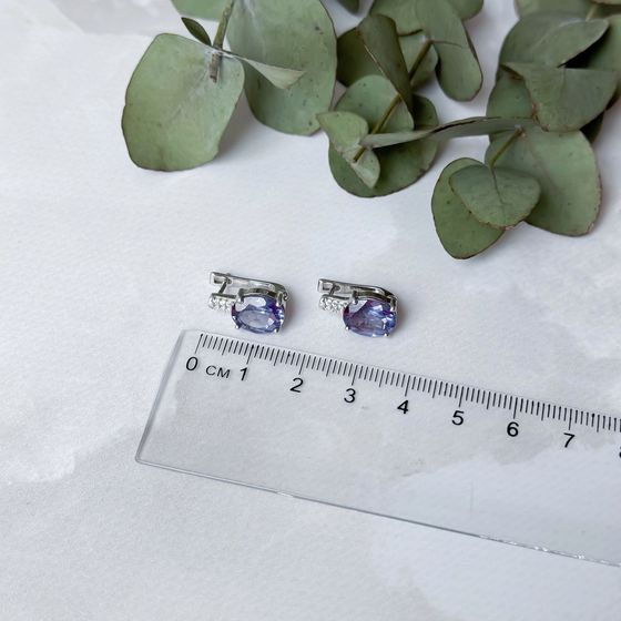 Серебряные серьги с александритом 5.826ct