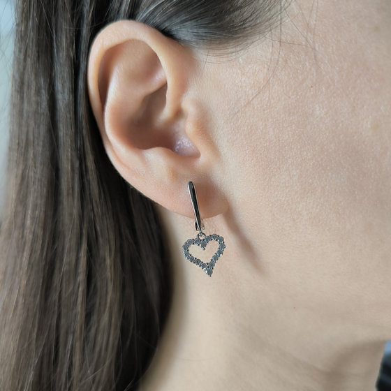 Silver earrings with cubic zirconia