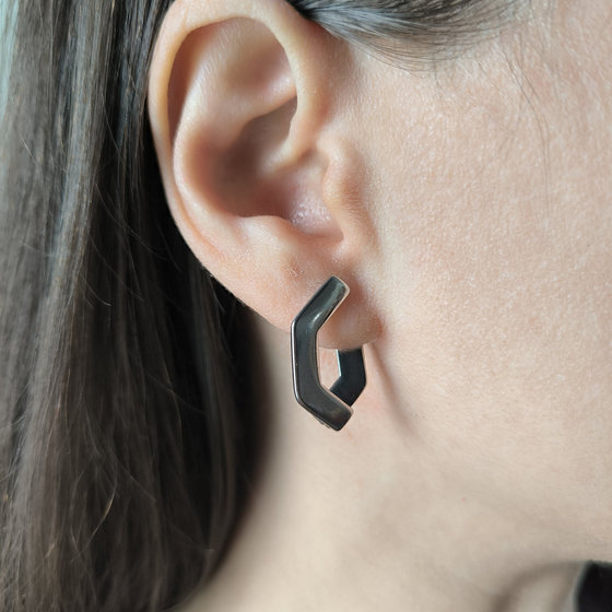 Silver earrings without stones