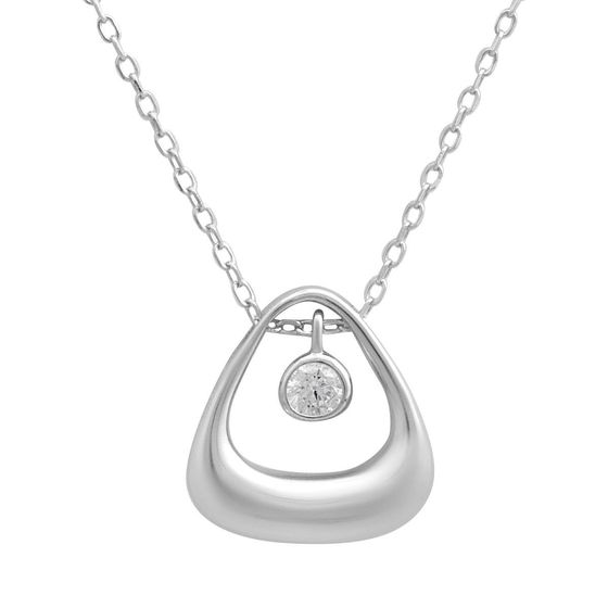 Silver necklace with phianites