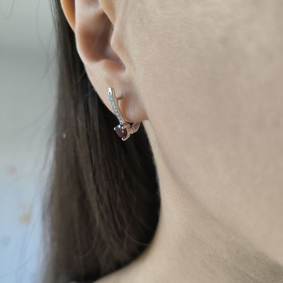 Срібні сережки з гранатом 1.411ct