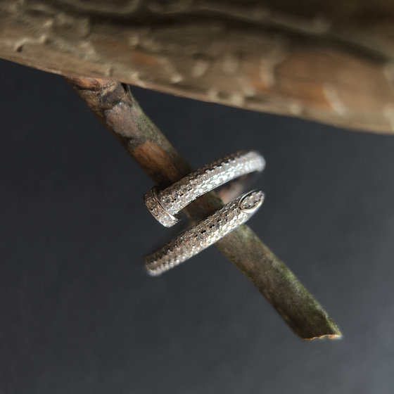 Silver ring with cubic zirconia