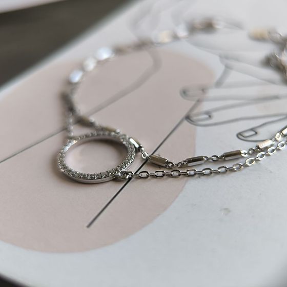 Серебряный браслет с фианитами