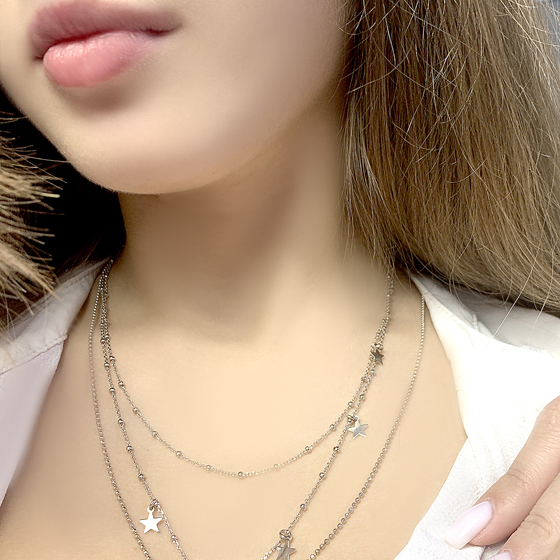 Silver necklace without stones