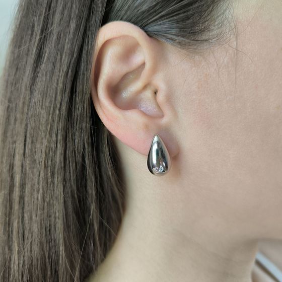 Silver earrings without stones
