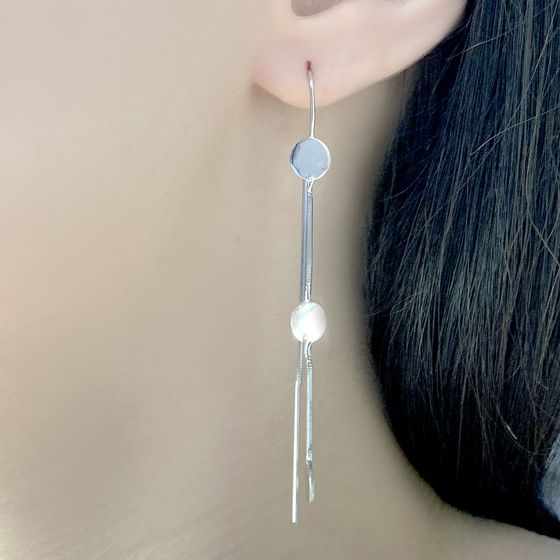 Silver earrings without stones