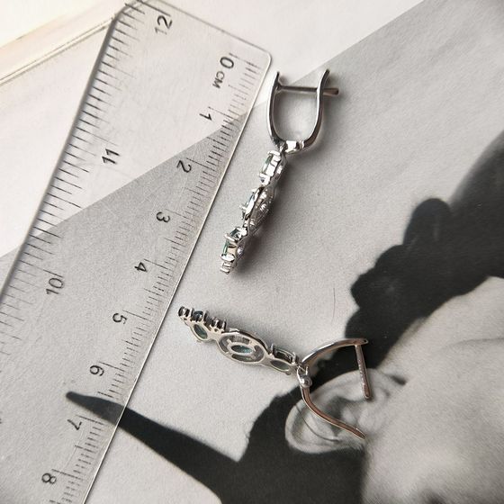 Срібні сережки з містик топазом 2.11ct