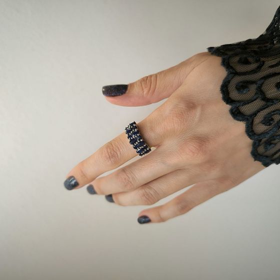 Серебряное кольцо с сапфиром 3.267ct