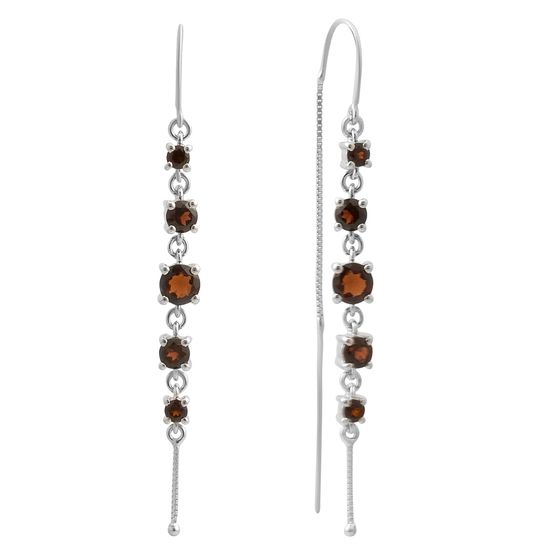 Срібні сережки з гранатом 3.099ct