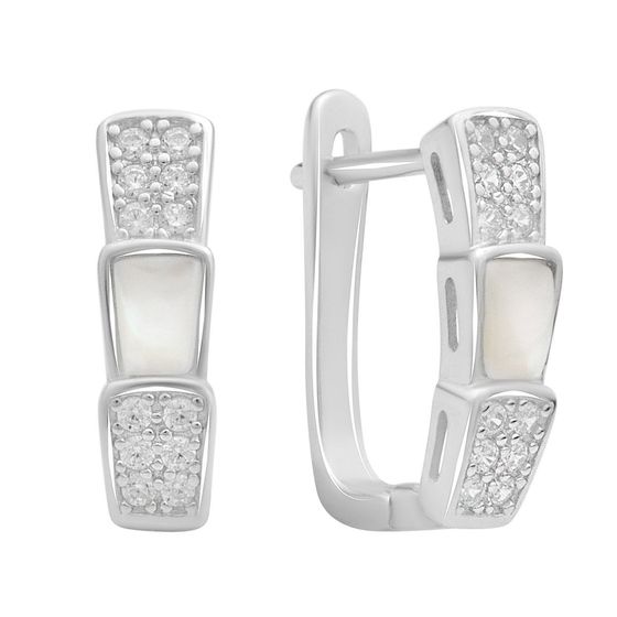 Срібні сережки з перламутром