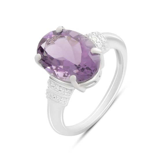 Silver ring with amethyst 5.397ct