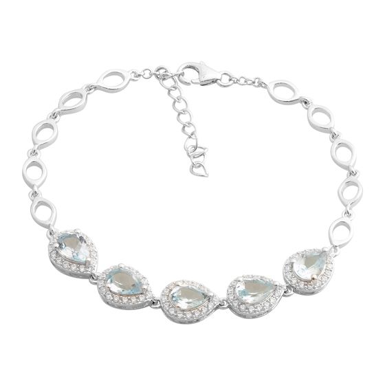 Срібний браслет з топазом 5,628 карата