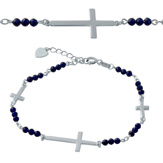 Silver bracelet with spinel