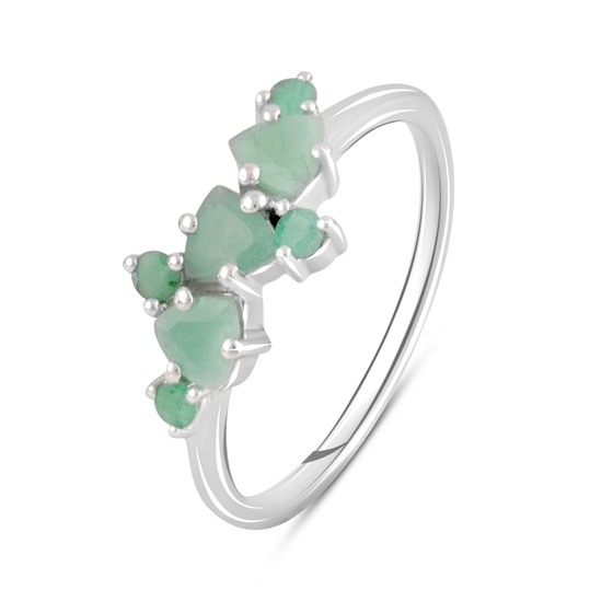 Срібна каблучка зі смарагдом 0,638 карата