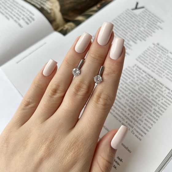 Срібні сережки з фіанітами