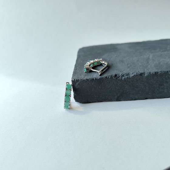 Серебряные серьги с изумрудом 2.48ct