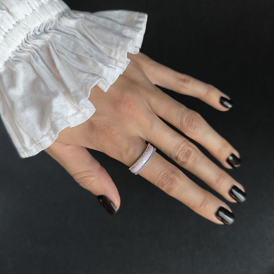 Silver ring with ceramics