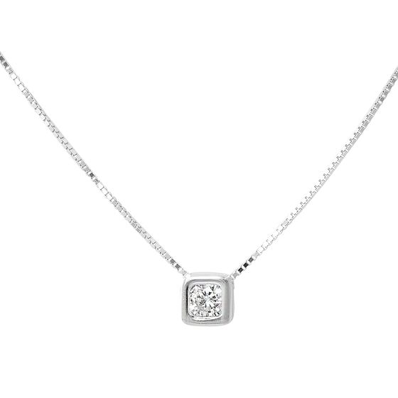 Silver necklace with phianites