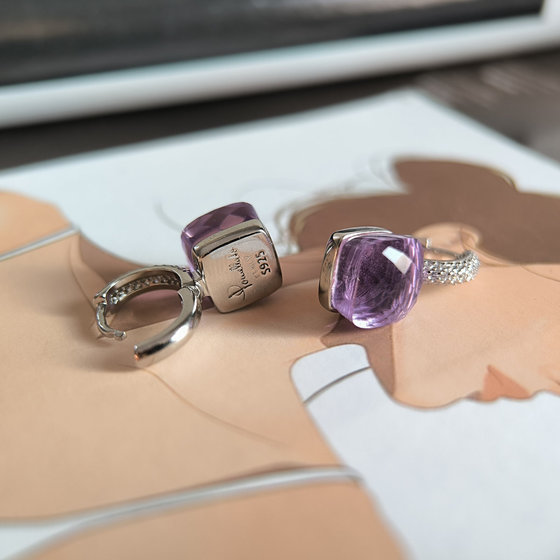 Срібні сережки з фіанітами