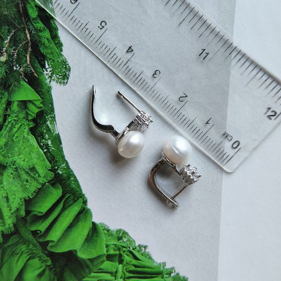 Серебряные серьги с жемчугом