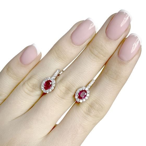 Серебряные серьги с рубином 2.308ct