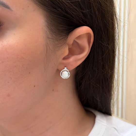Silver earrings with opal 1.567ct