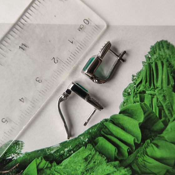 Серебряные серьги с агатом 1.902ct