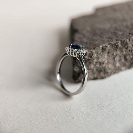 Срібна каблучка із сапфіром nano 0.853ct