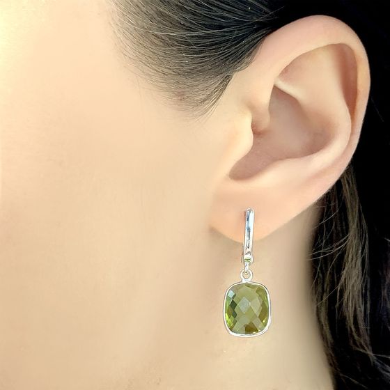 Серебряные серьги с султанитом 12.018ct