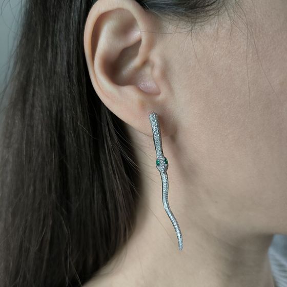 Срібні сережки з фіанітами