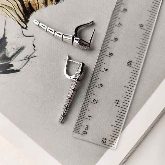 Silver Earrings with Fianites