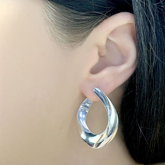 Silver earrings without stones