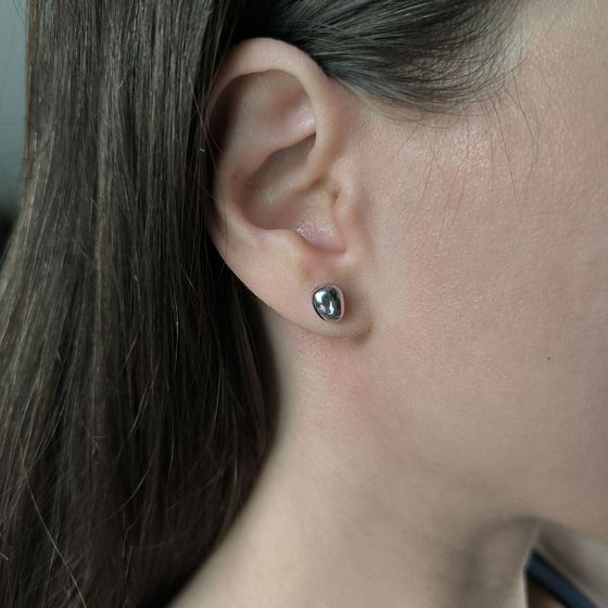 Silver earrings without stones