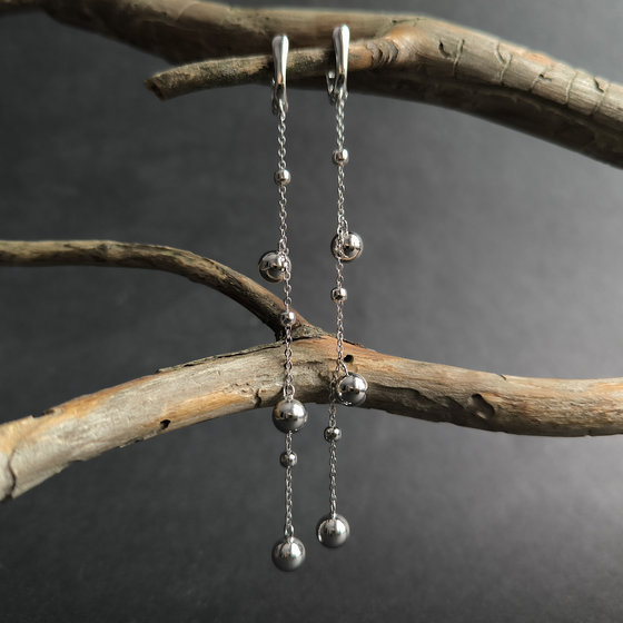 Silver earrings without stones