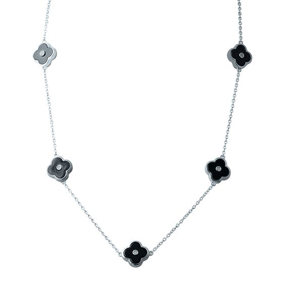 Серебряное колье с керамикой