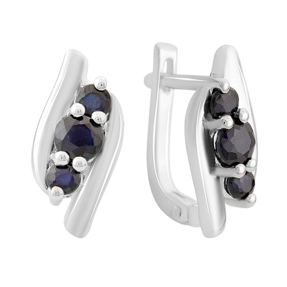 Срібні сережки з сапфіром 1.65ct