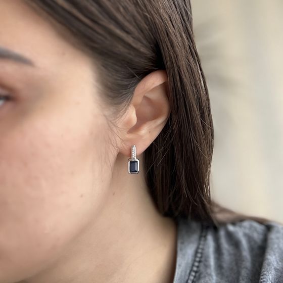 Серебряные серьги с сапфиром 2.572ct