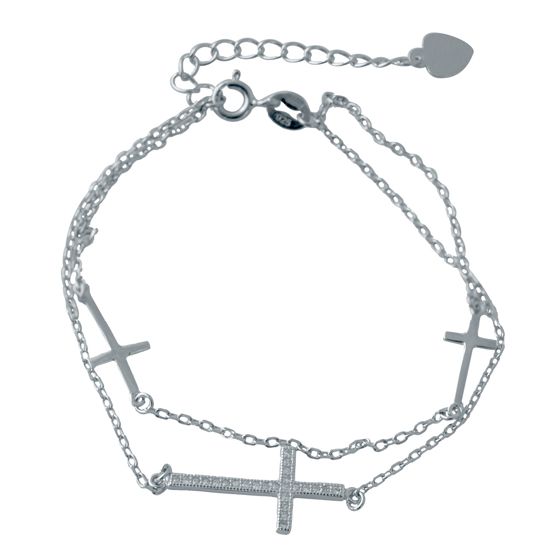 Silver bracelet with phianites