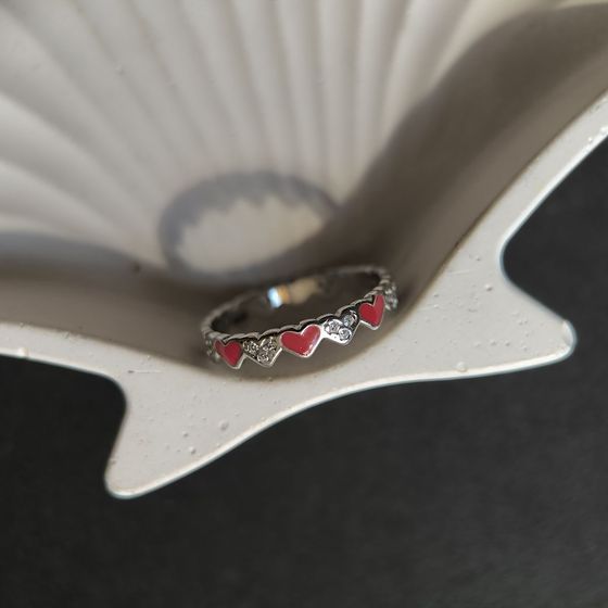 Silver ring with yemallu, fianites