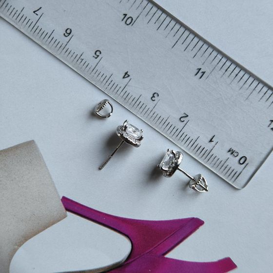 Срібні сережки з фіанітами