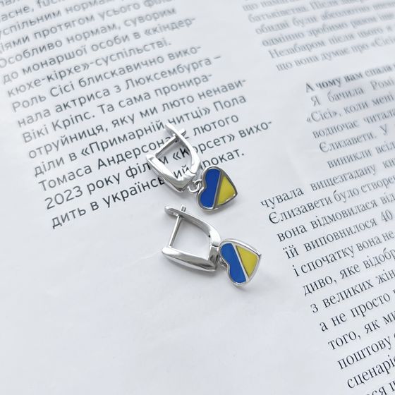 Срібні сережки з емаллю