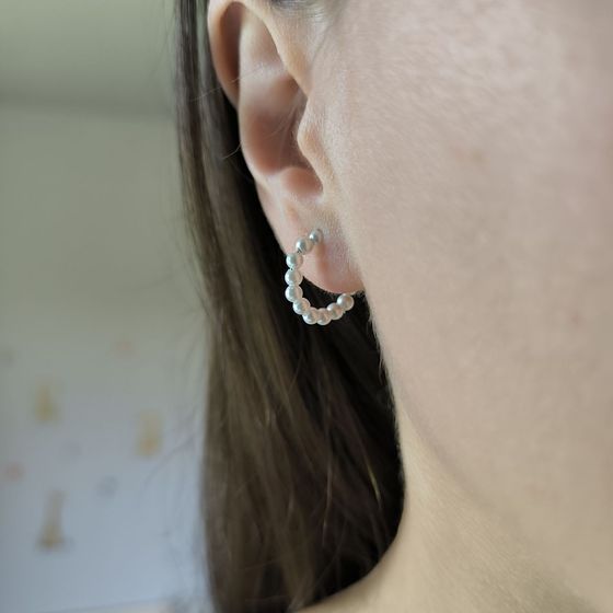 Серебряные серьги с жемчугом 4.75ct