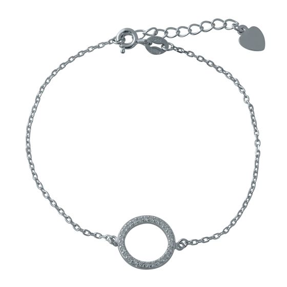 Silver bracelet with phianites
