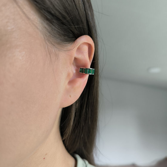 Silver earrings with cubic zirconia