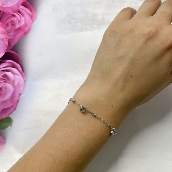 Silver bracelet with phianites