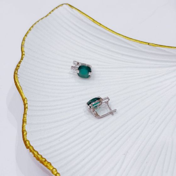 Серебряные серьги с агатом 5.735ct