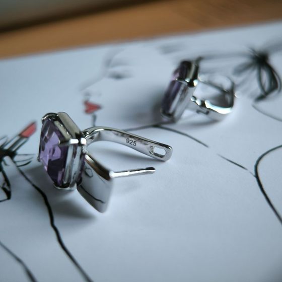 Silver earrings with amethyst 4.748ct