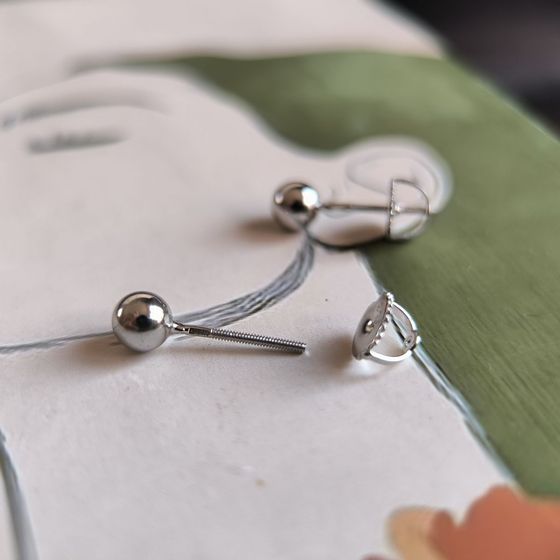 Silver earrings without stones
