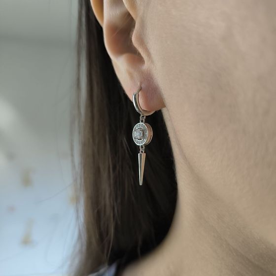 Срібні сережки з фіанітами