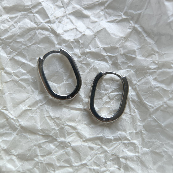 Silver earrings without stones